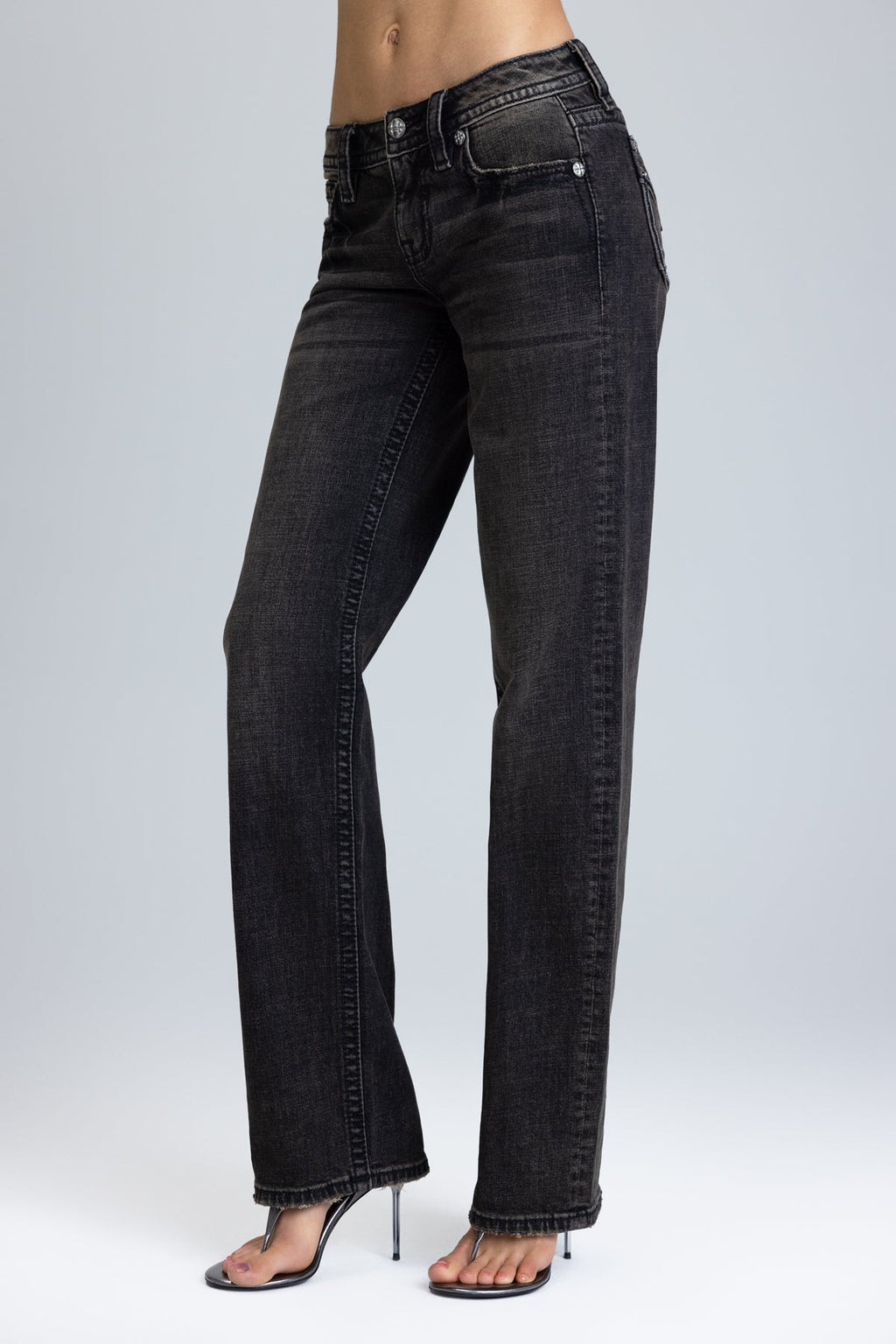 Sedona Border Stitched Low Rise Slim Wide