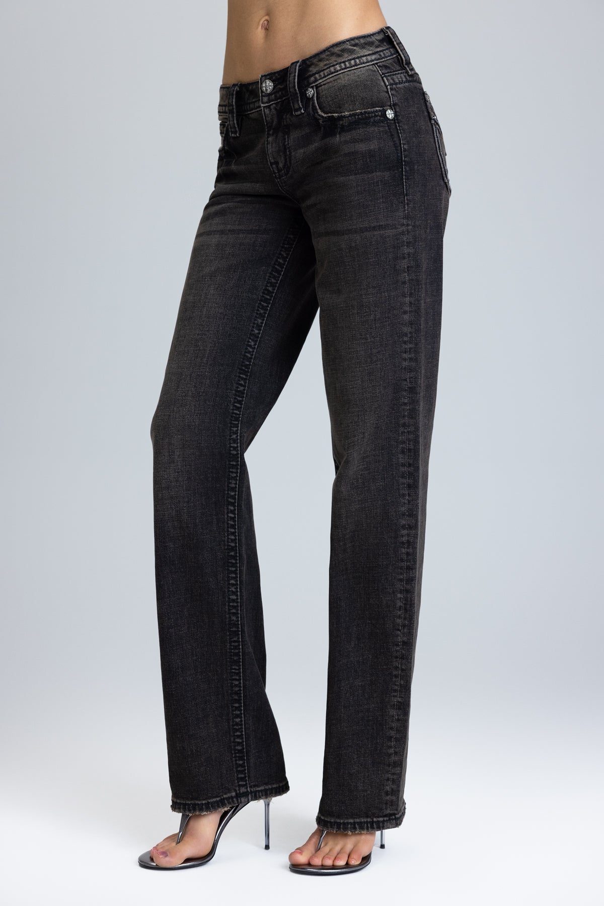 Sedona Border Stitched Low Rise Slim Wide