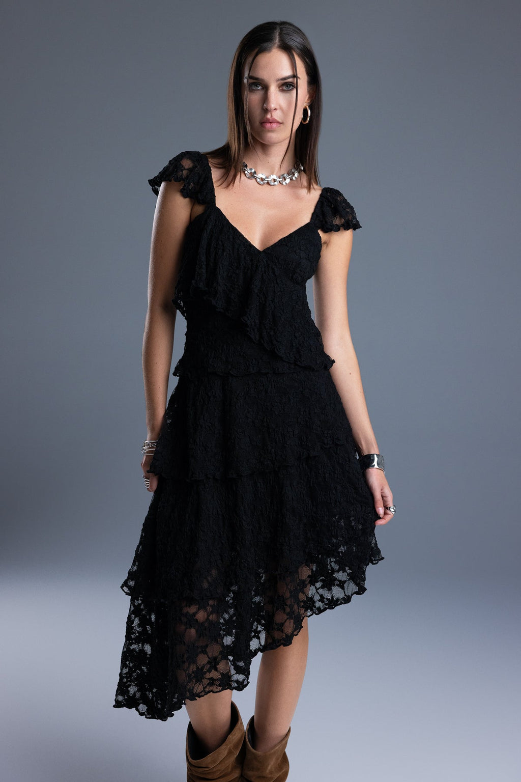 Lara Ruffled Midi Dress