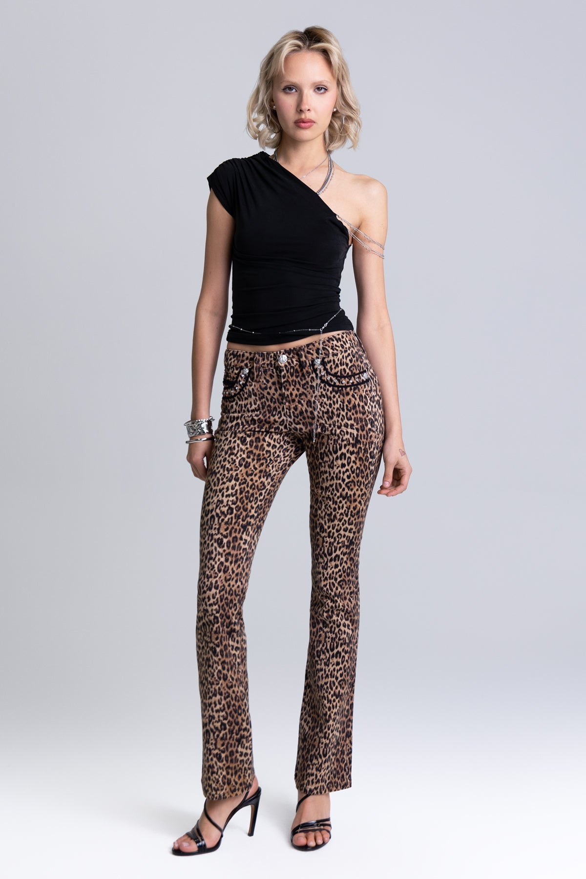 Zara Leopard Bootcut Jeans