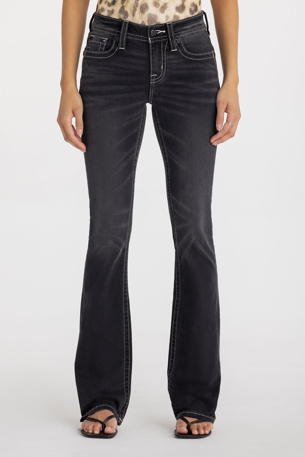 Ziven Wing Stitched Bootcut Jeans