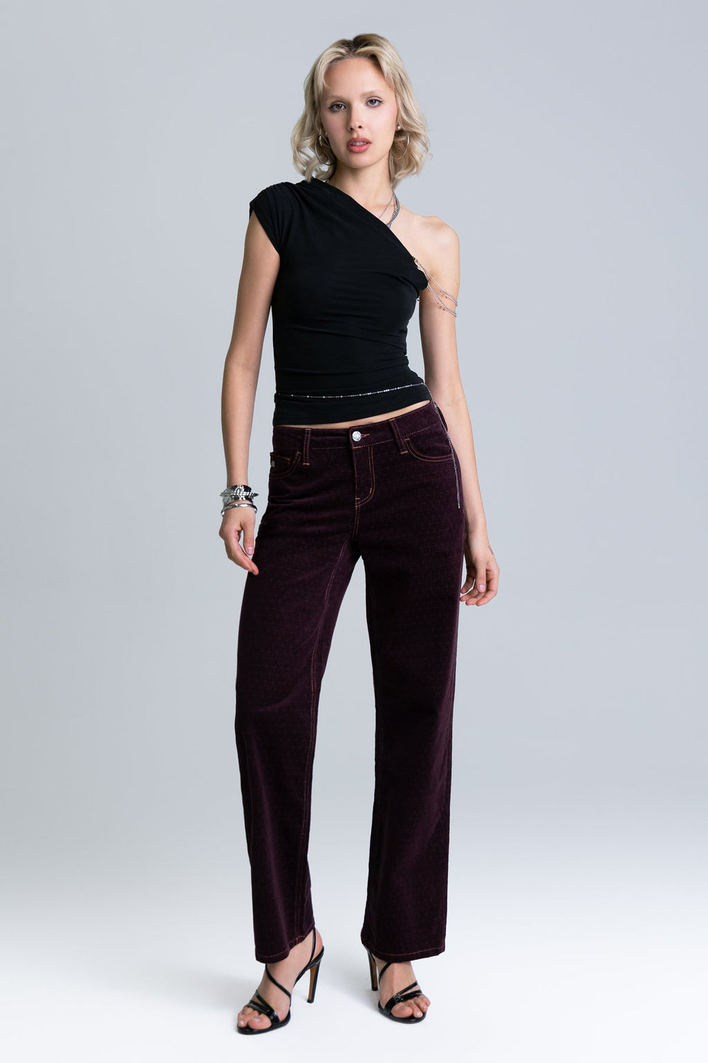 Ruby Velour Slim Wide