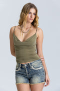 Beaded Draped Cowl Cami