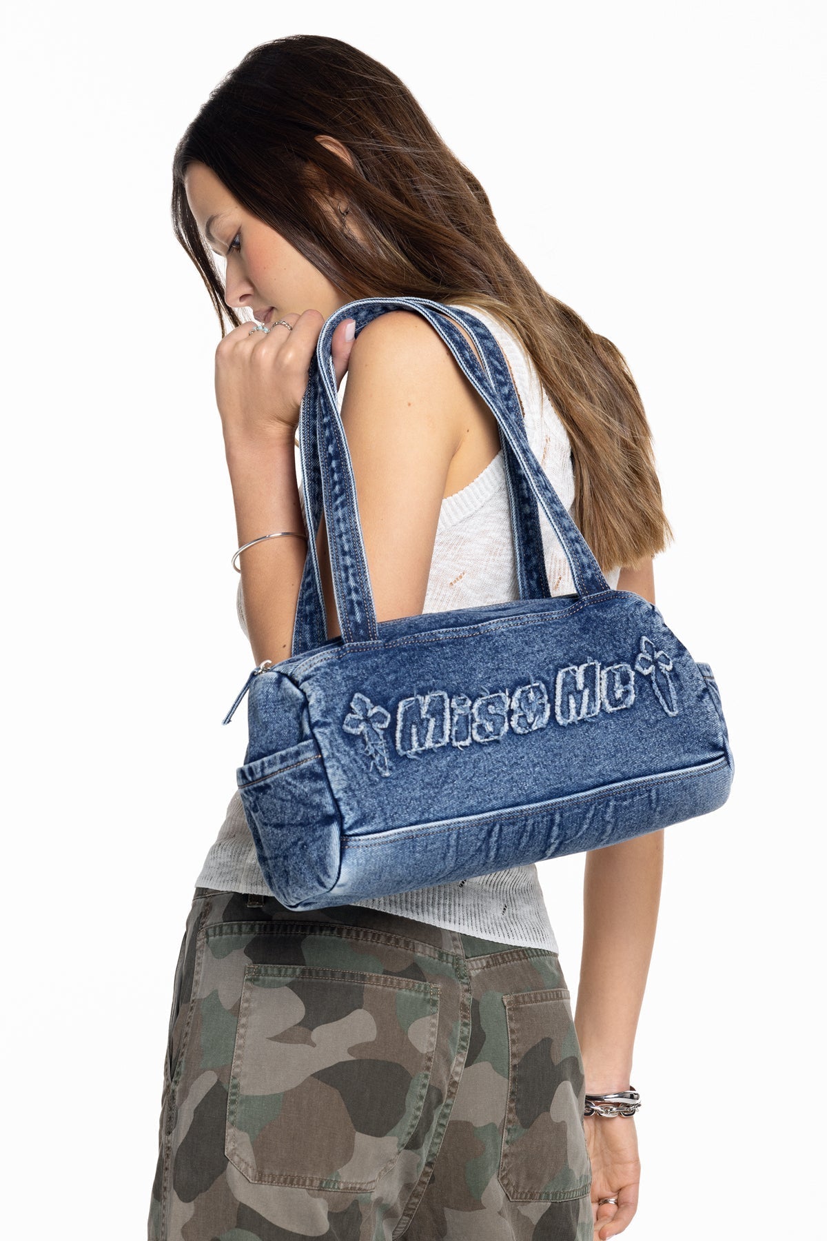 Denim Mini Duffle Bag