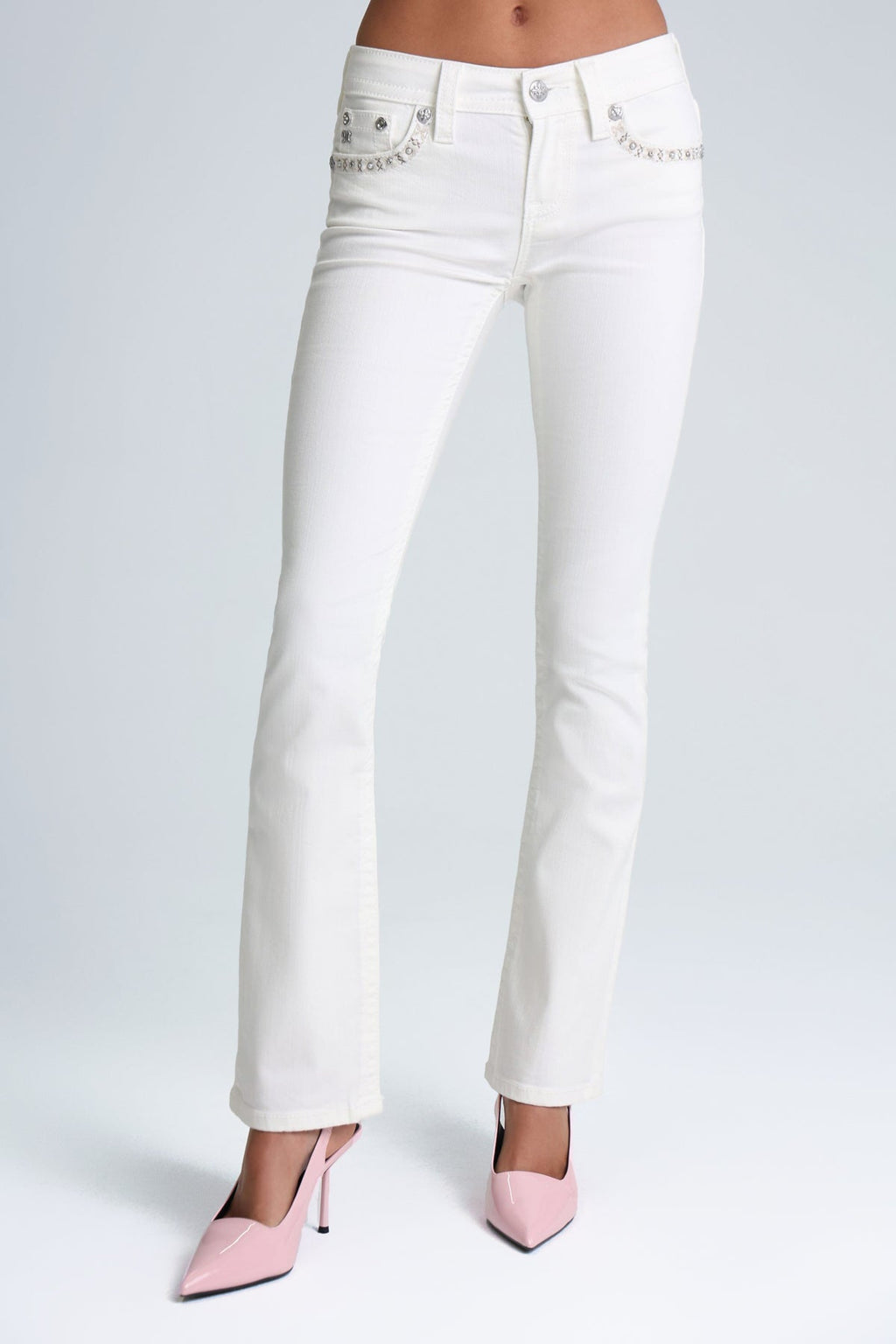 Aspen White Stitch Bootcut Jeans