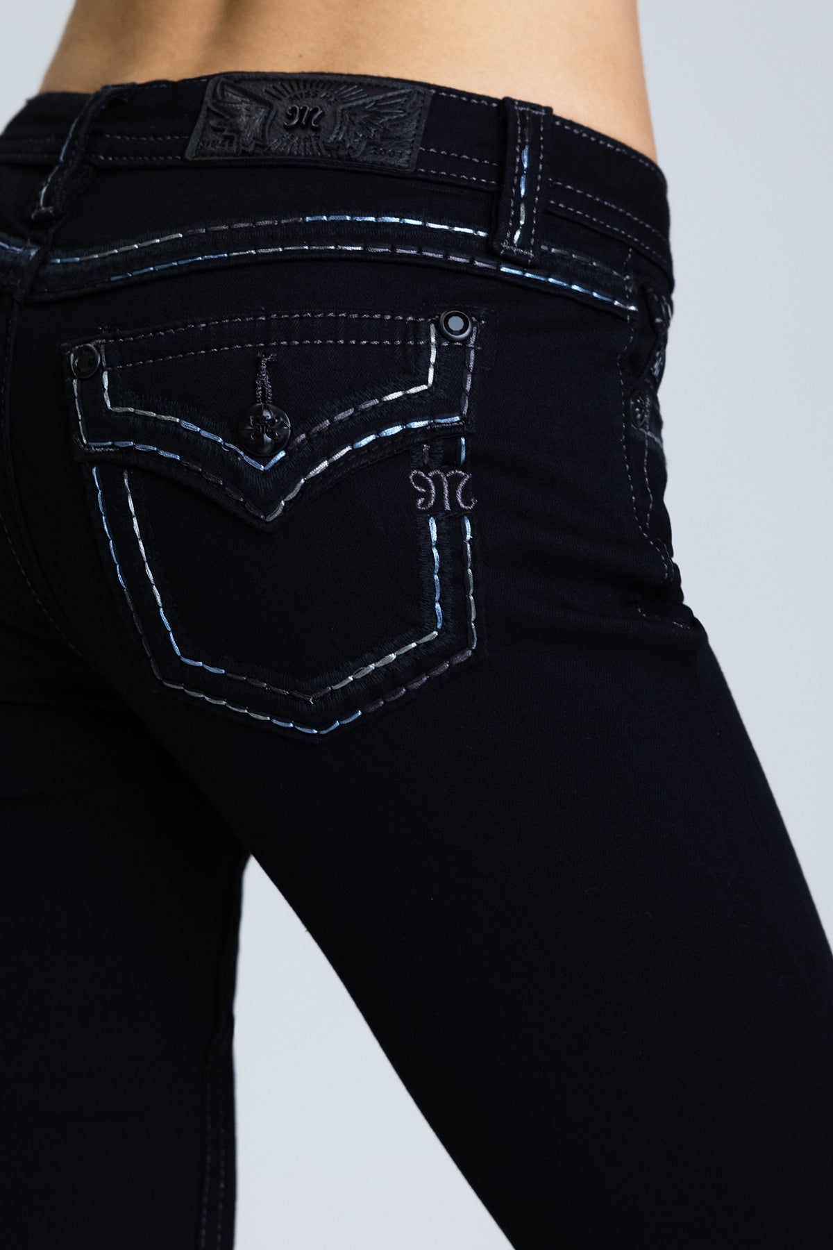 Metallic Classic Black Bootcut Jeans