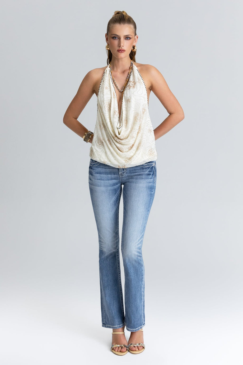 Elora Cross Bootcut Jeans