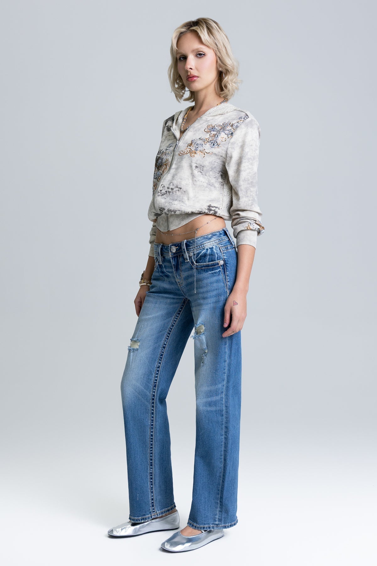 Mina M Low Rise Slim Wide