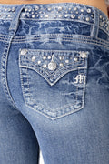 Clara Rhinestone Straight Jeans