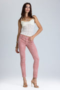 Coral Leaves Skinny Jeans