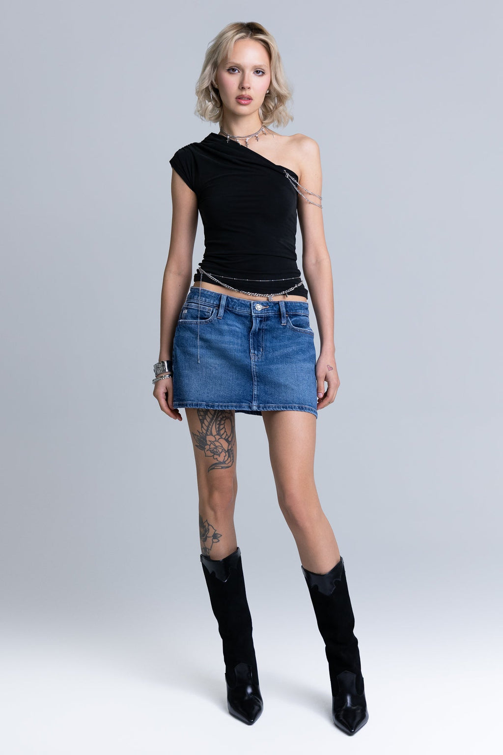 Iris Low Rise Denim Skirt