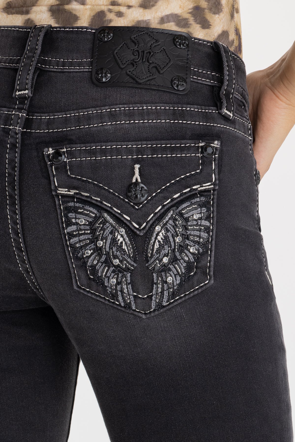 Ziven Wing Stitched Bootcut Jeans
