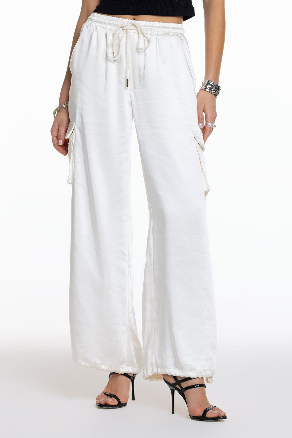 Camila Satin Cargo Pants