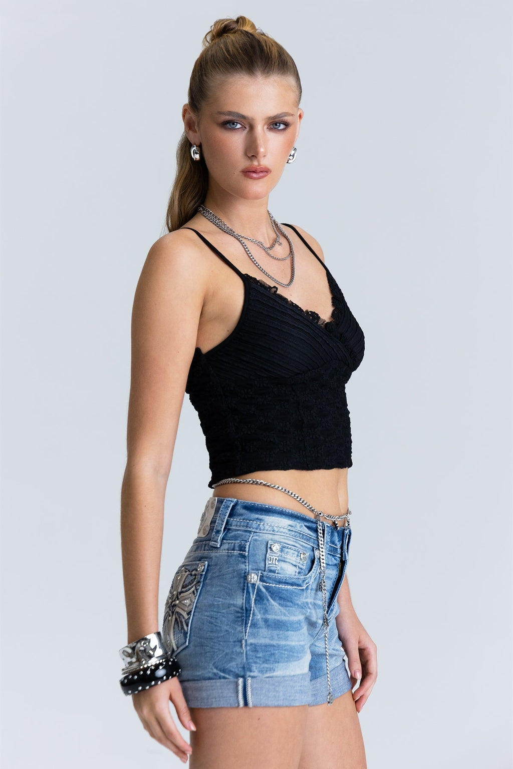 Juliette Ruched Lace Cami