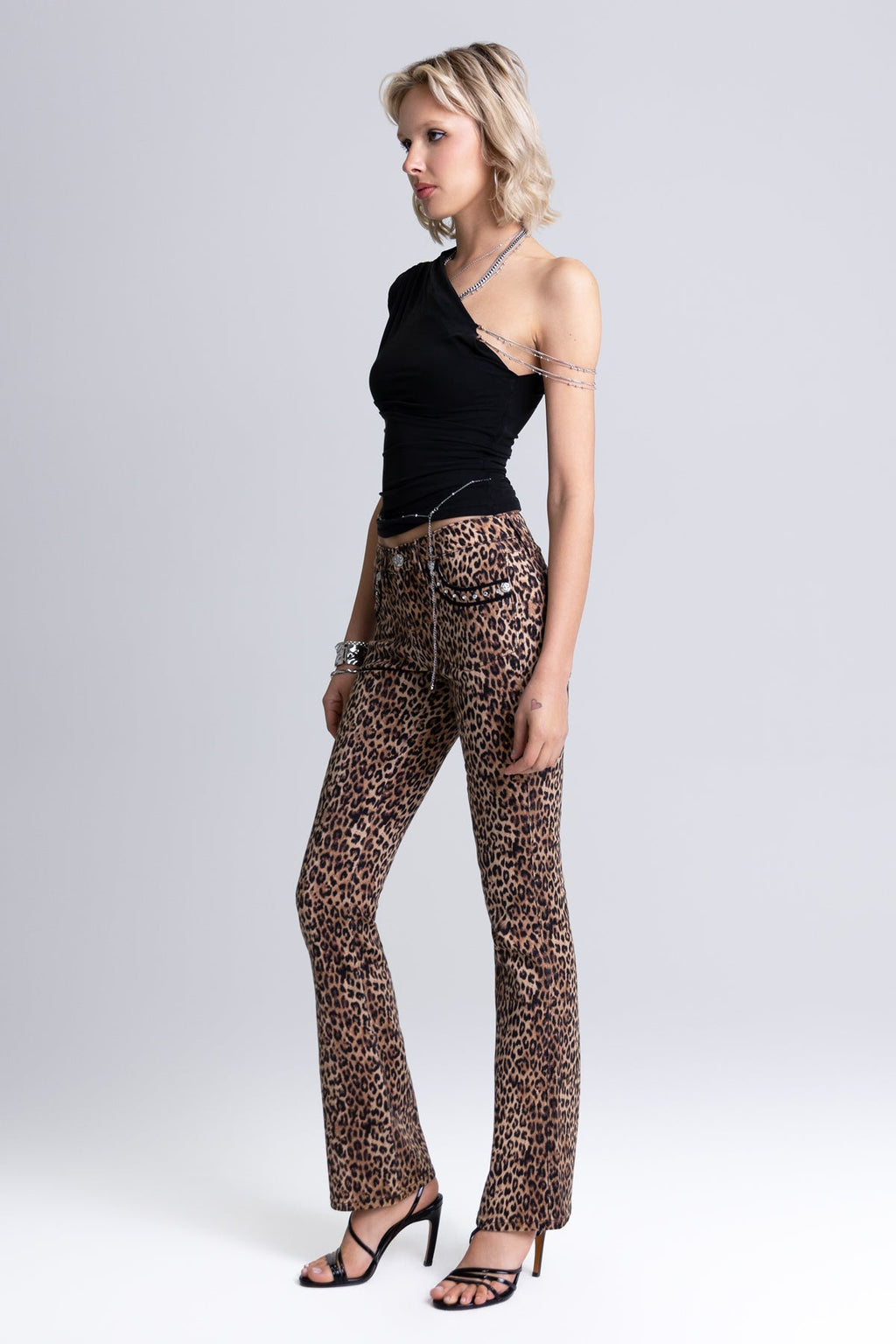 Zara Leopard Bootcut Jeans