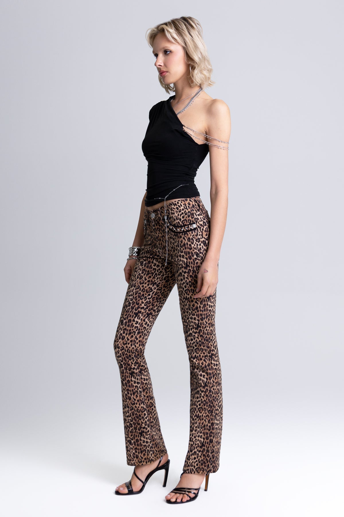 Zara Leopard Bootcut Jeans