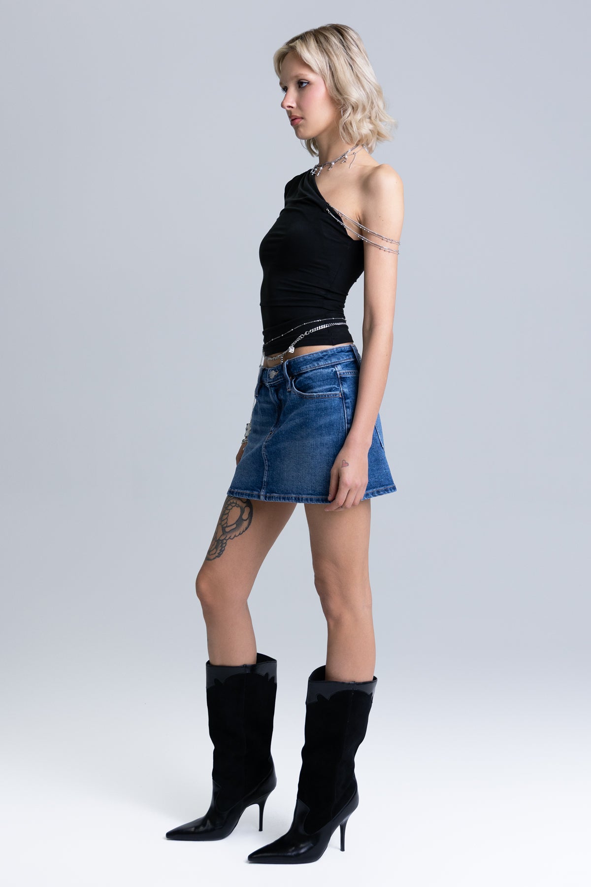 Iris Low Rise Denim Skirt