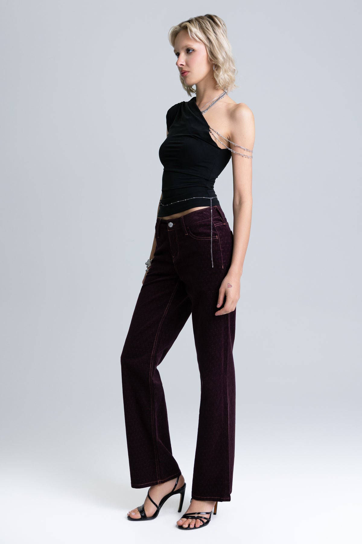 Ruby Velour Slim Wide