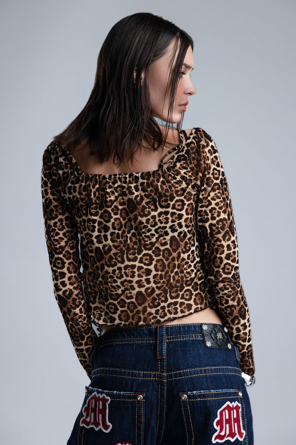 Yuki Leopard Ruffle Top