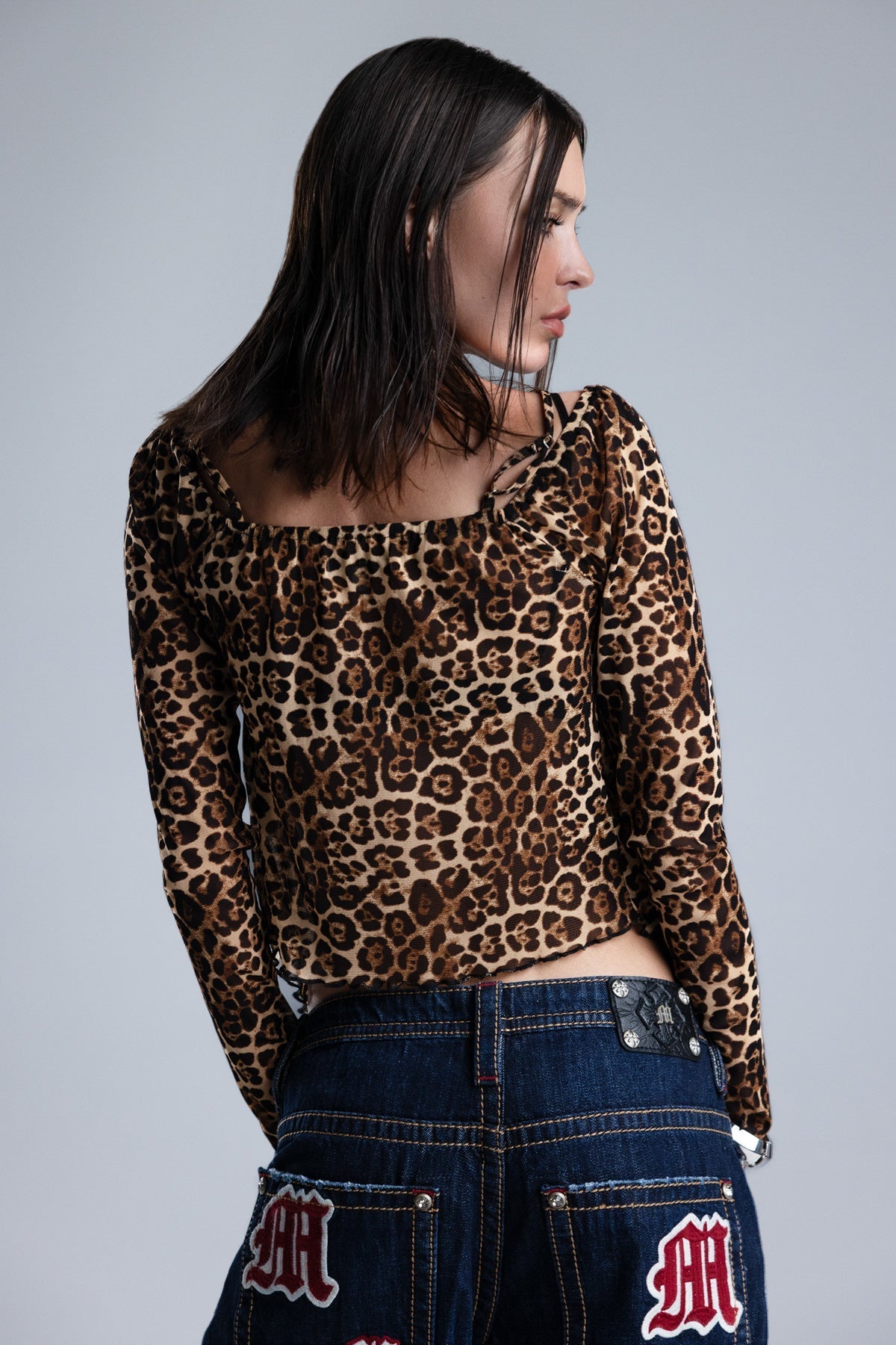 Yuki Leopard Ruffle Top