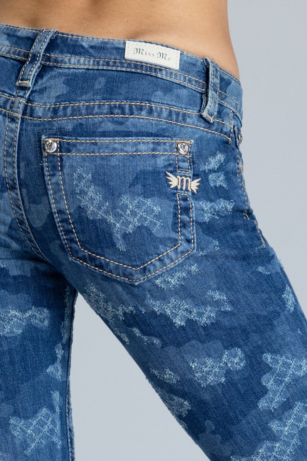 Low Rise Camo Skinny Jeans