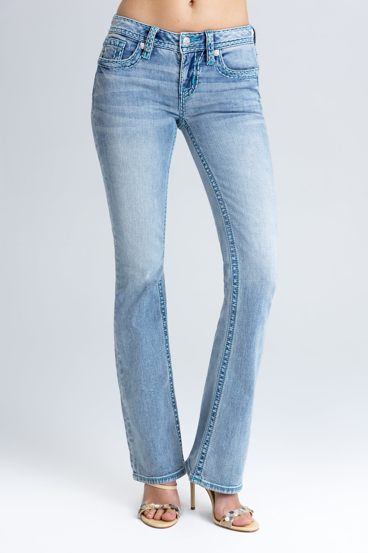 Piston Stitched Bootcut Jeans