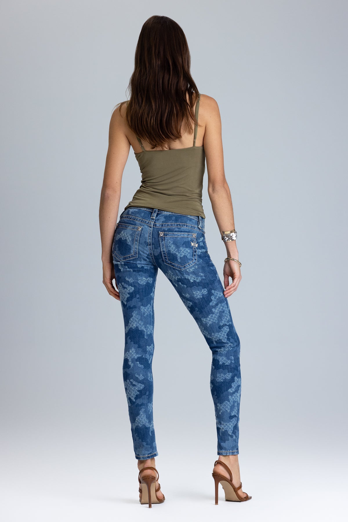 Low Rise Camo Skinny Jeans