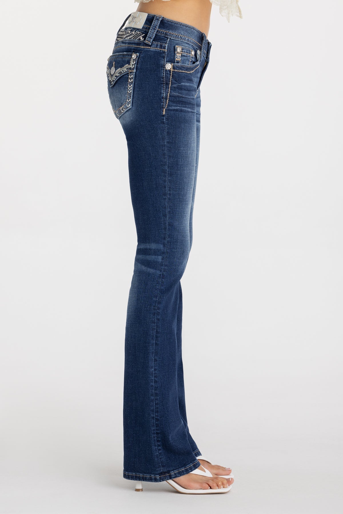 Erella Border Low Rise Bootcut Jeans