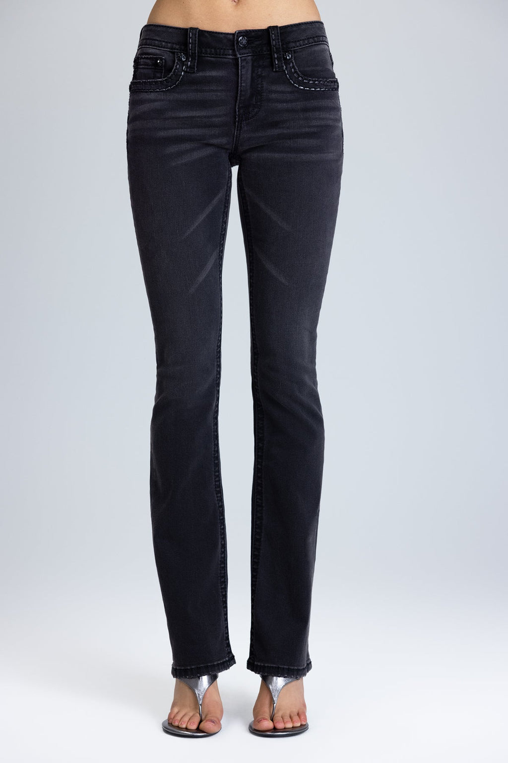Onyx Stitched Bootcut Jeans