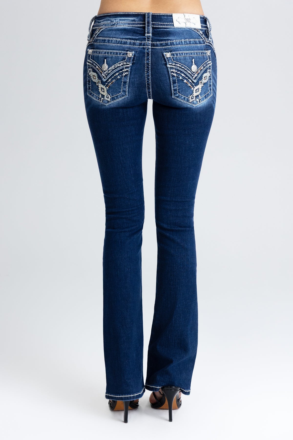 Nyah Cross Stitched Bootcut Jeans