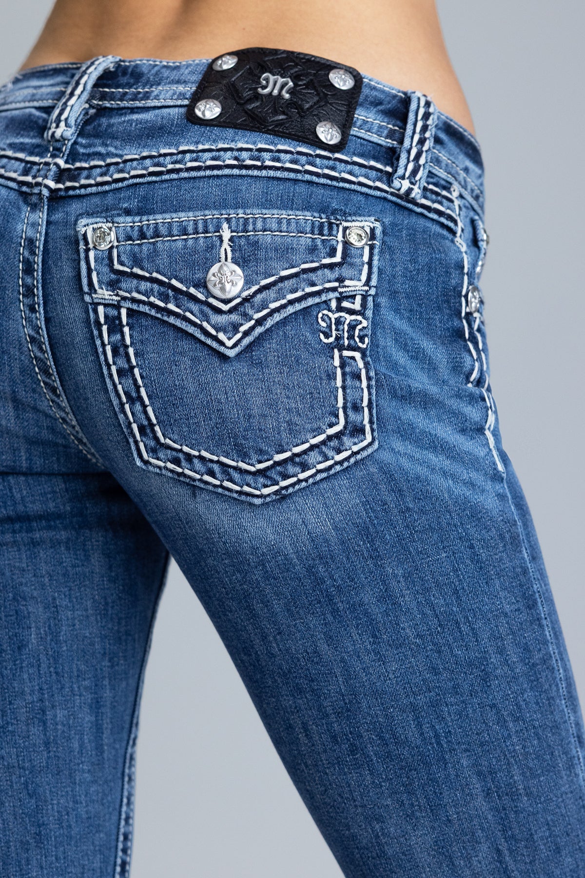 Cleo Stitched Low Rise Bootcut Jeans