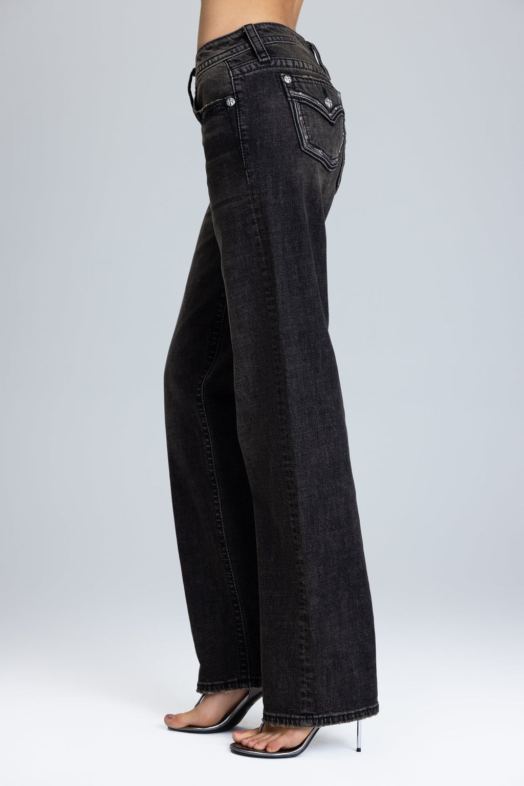 Sedona Border Stitched Low Rise Slim Wide