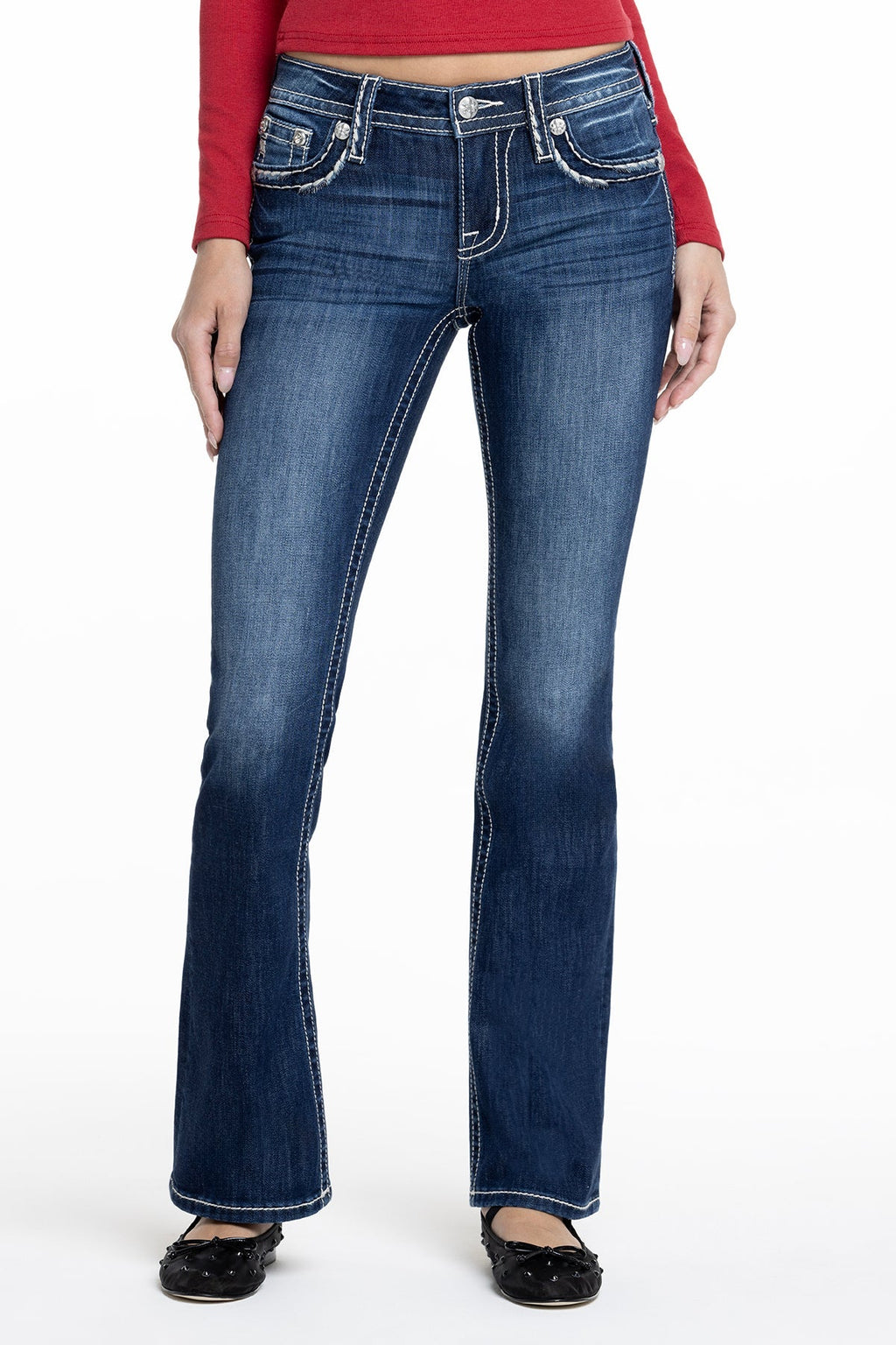 Classic Saddle Stitch Bootcut Jeans