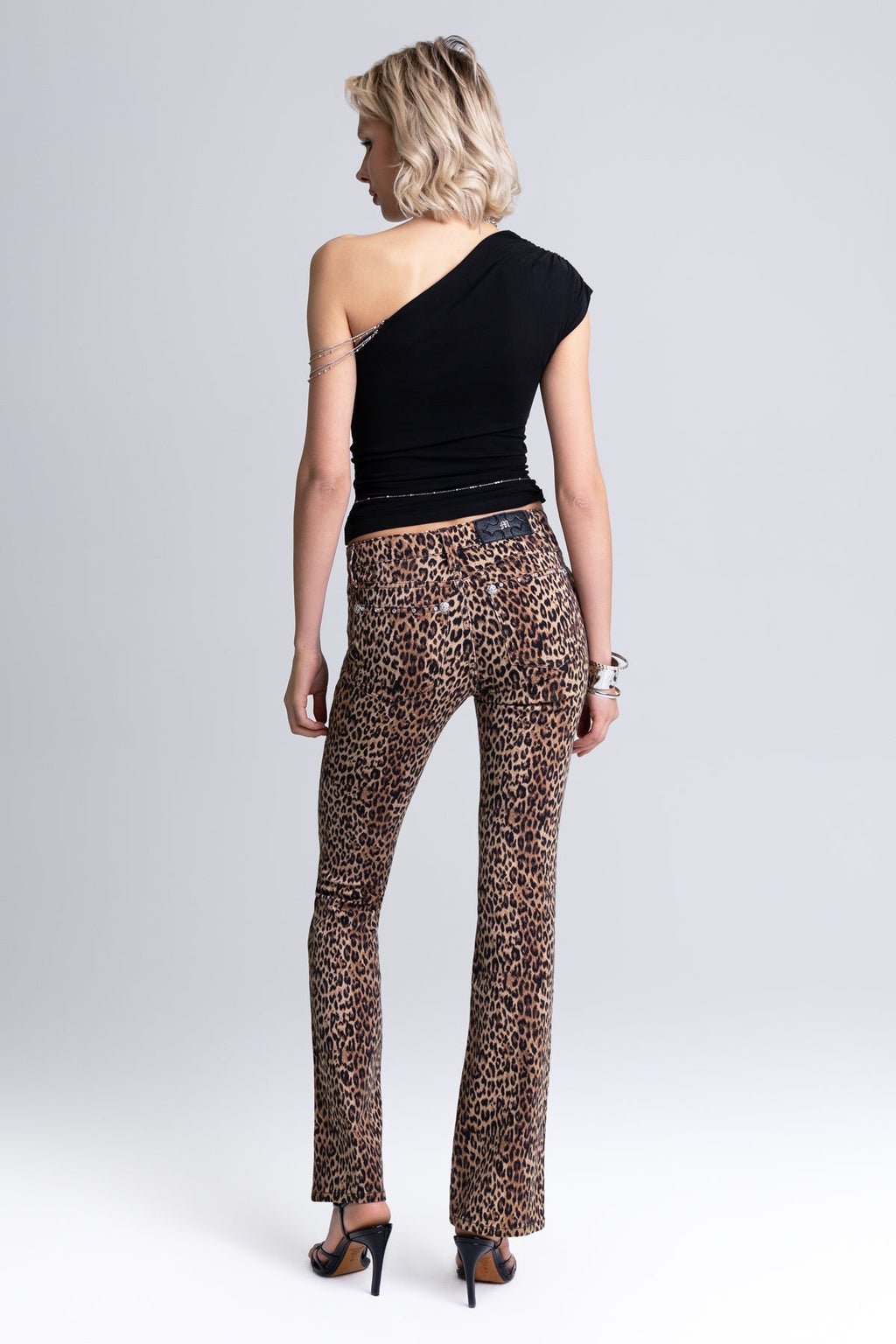 Zara Leopard Bootcut Jeans