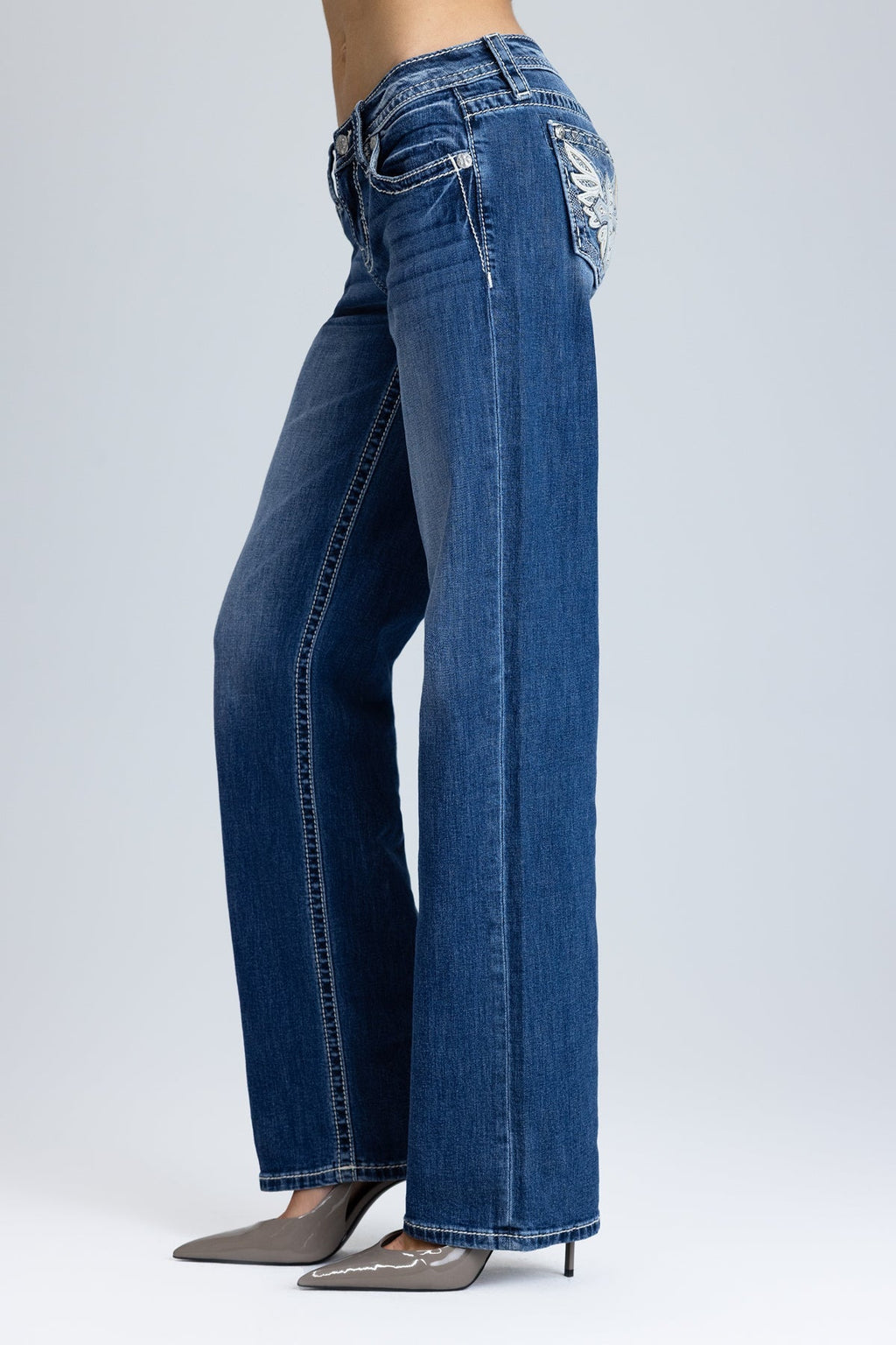 Malika Wing Cross Low Rise Slim Wide