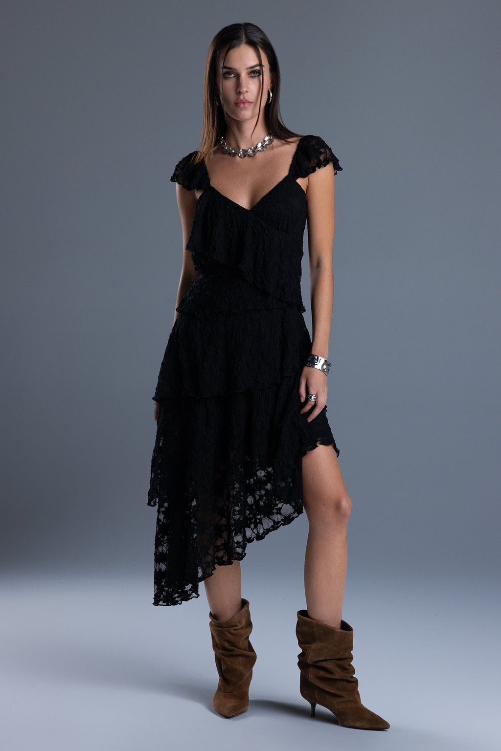 Lara Ruffled Midi Dress