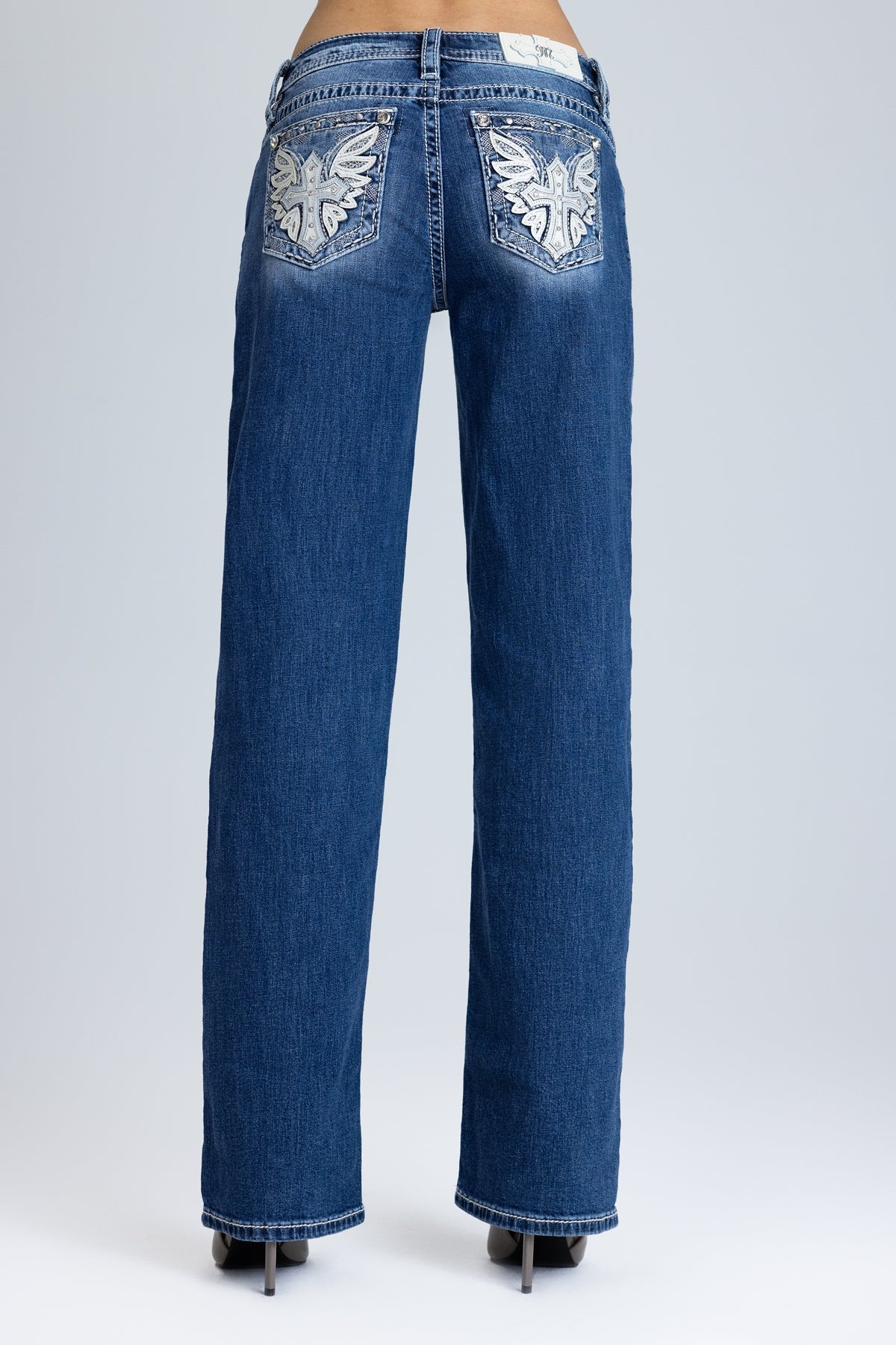 Malika Wing Cross Low Rise Slim Wide