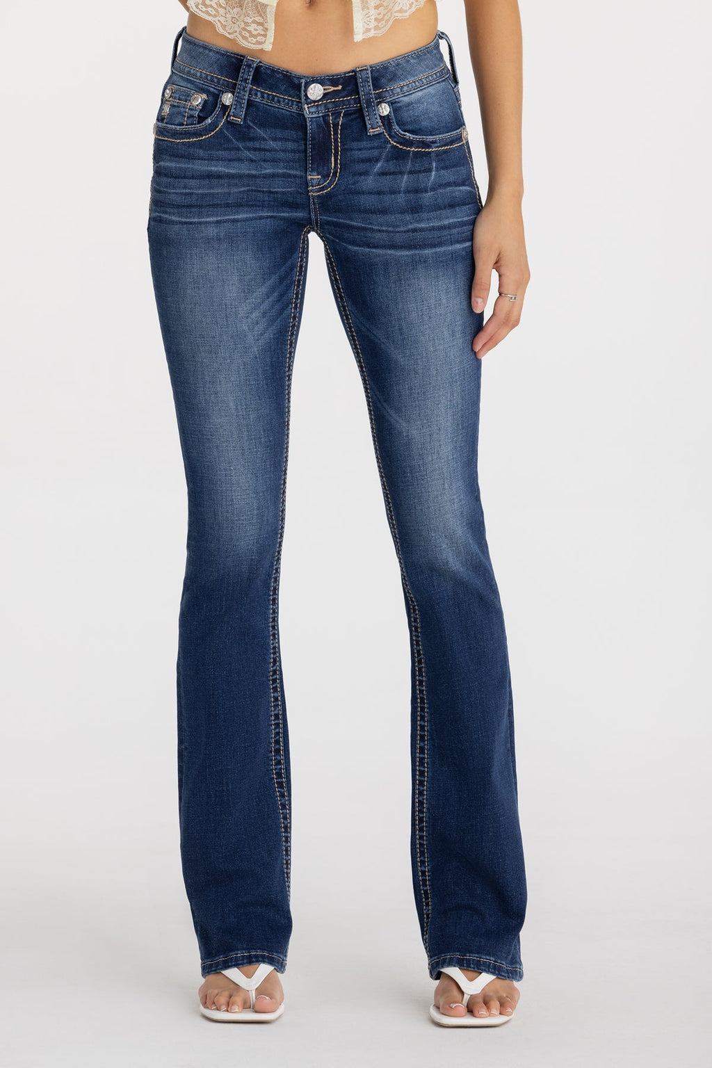 Erella Border Low Rise Bootcut Jeans