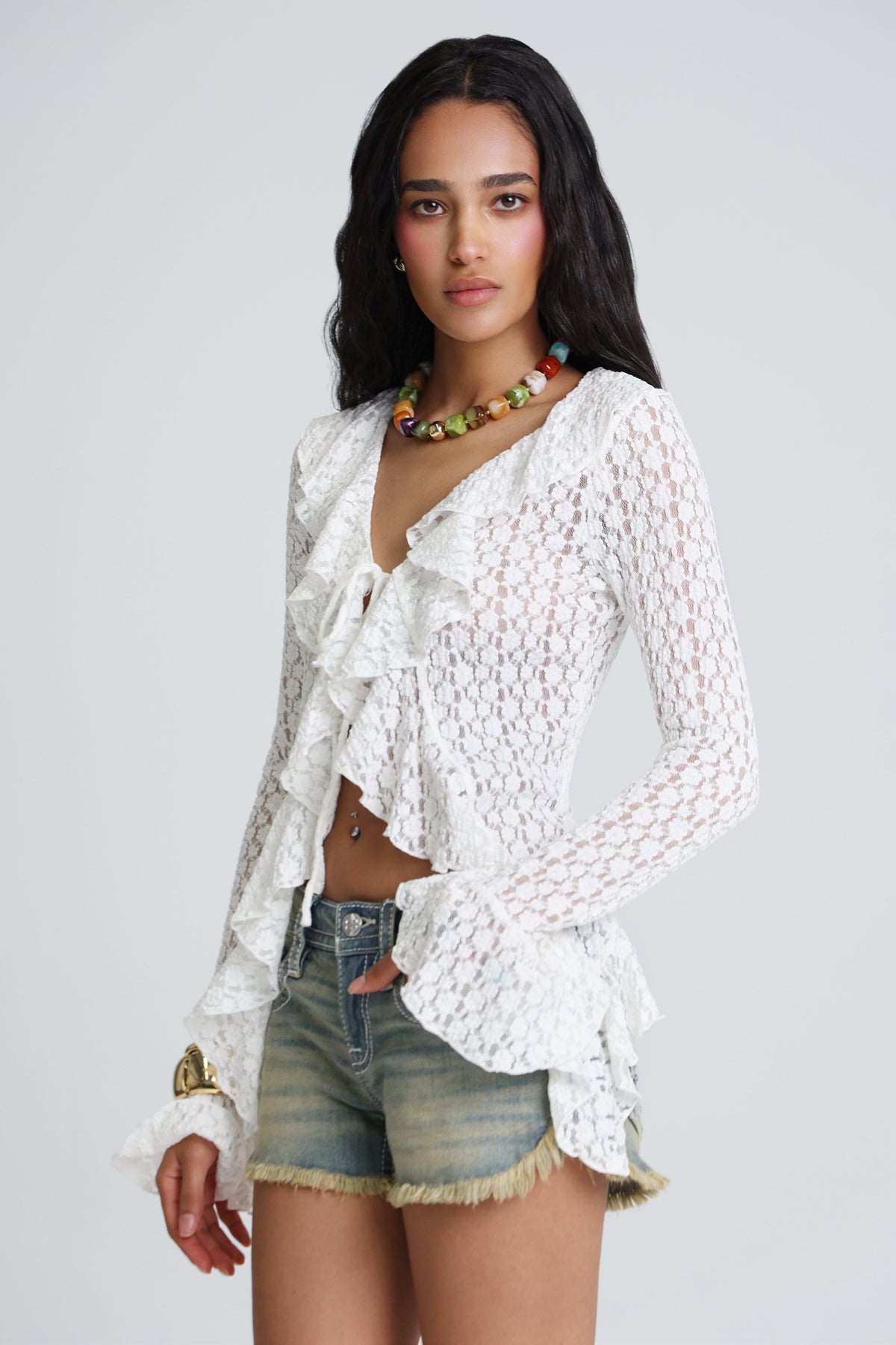 Emory Lace Ruffle Top