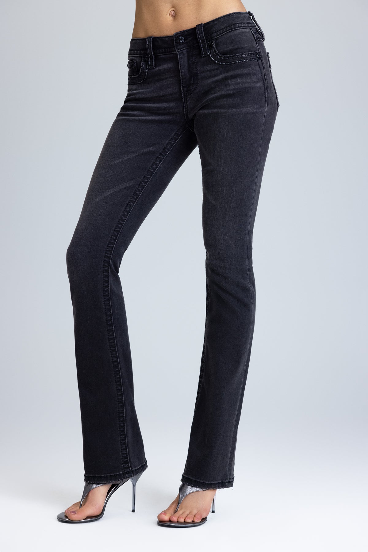 Onyx Stitched Bootcut Jeans