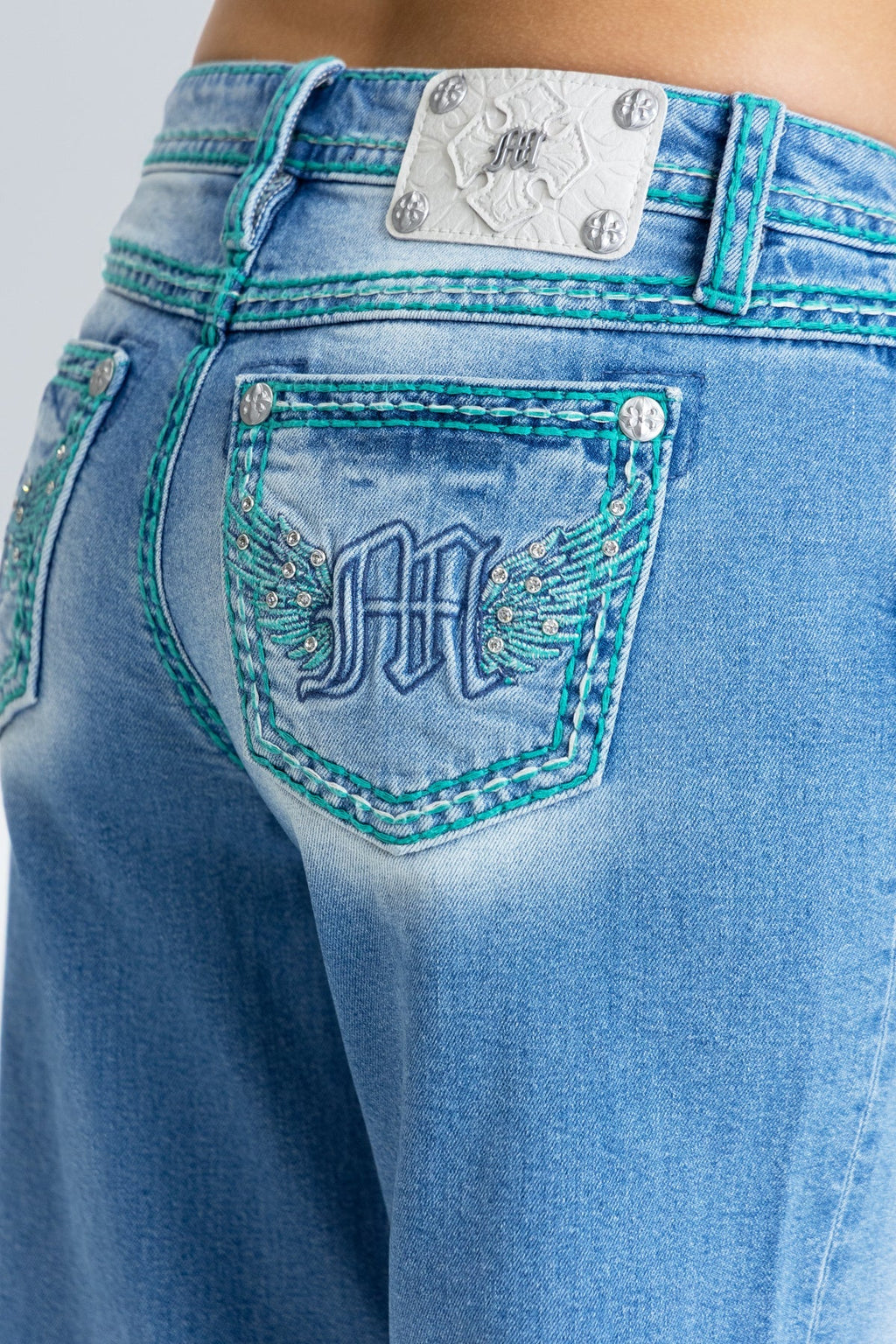 Velocity Stitched Wide Leg  Jeans