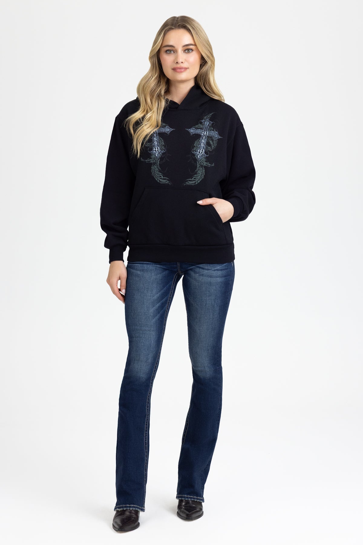 Raelyn Cross Bootcut Jeans