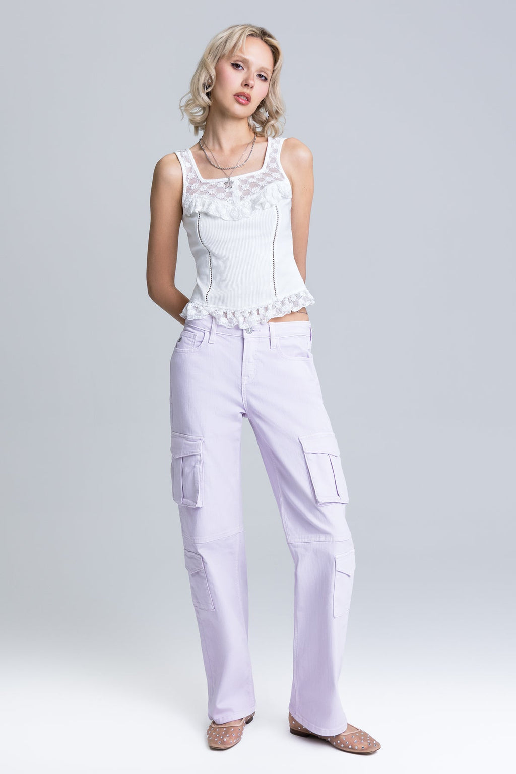 Lilac Cargo Wide Leg