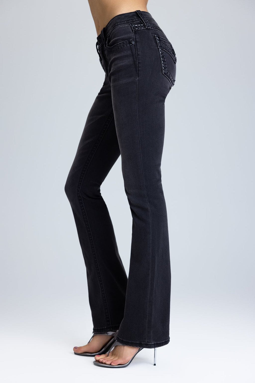 Onyx Stitched Bootcut Jeans