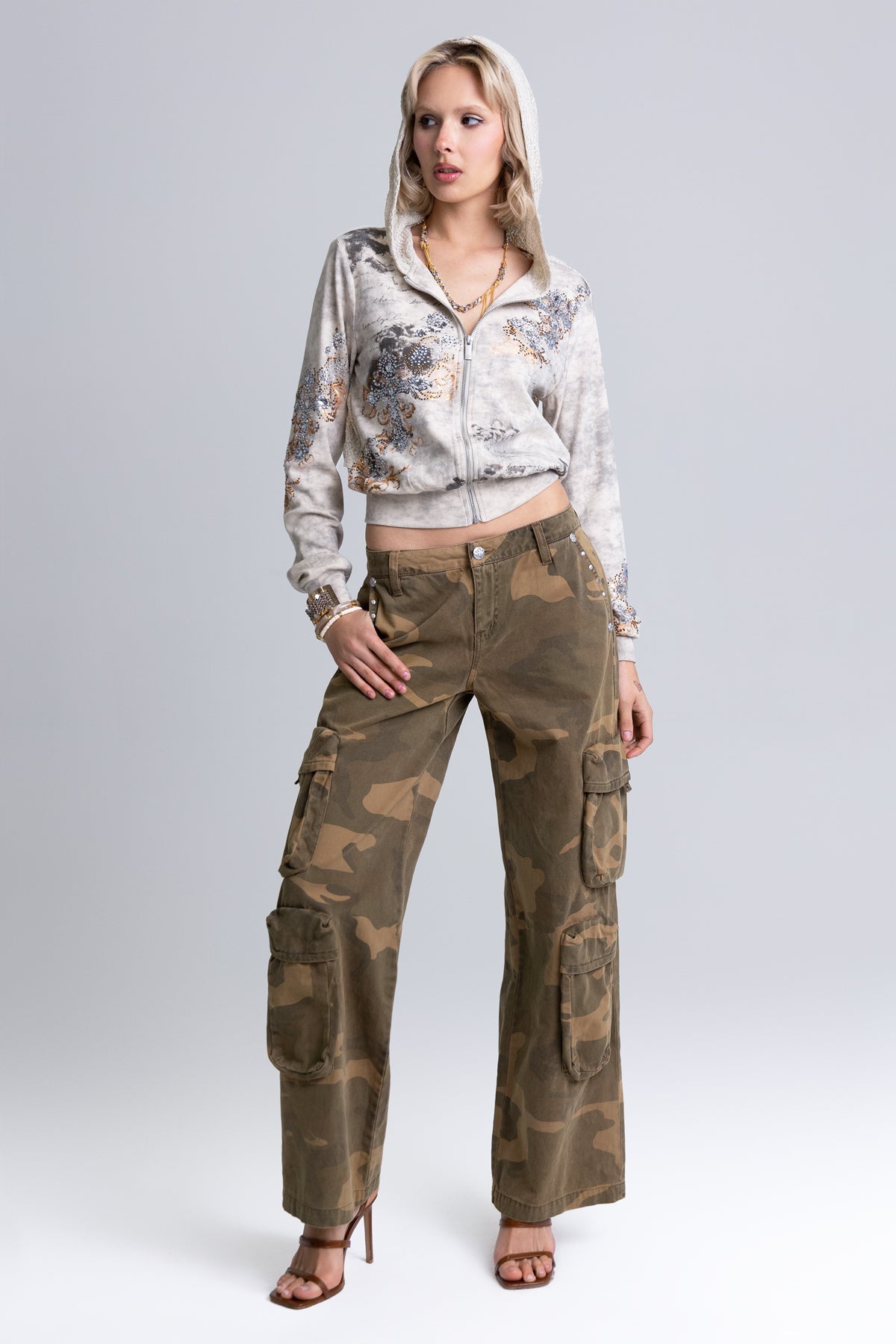 Vesper Studded Camo Cargos