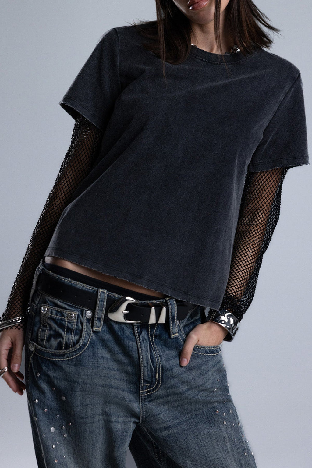 Shiloh Mesh Sleeve Tee
