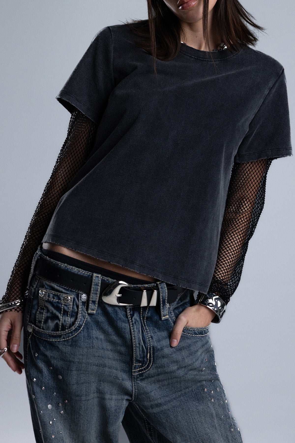 Shiloh Mesh Sleeve Tee