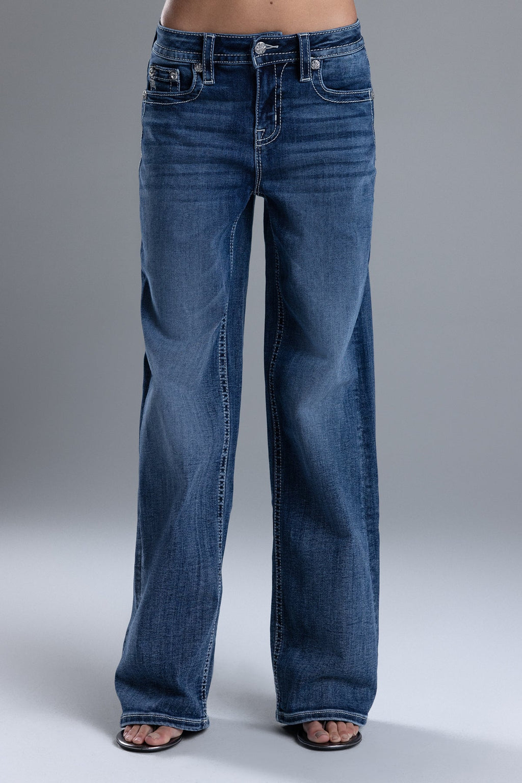 Maya Logo Wide Leg Jeans