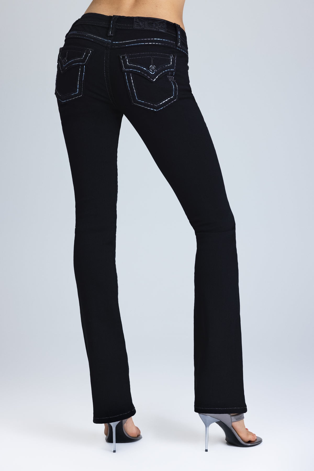Metallic Classic Black Bootcut Jeans