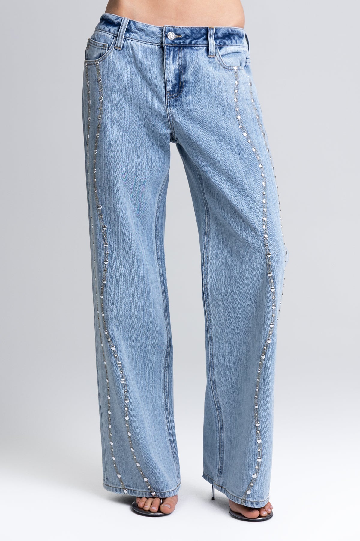 Serafina Studded Wide Leg Jeans